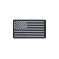 PVC US Flag Patches W/Hook Back (Black/Silver)